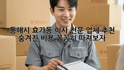 동해시 효가동 이사 전문 업체 추천: 숨겨진 비용, 꼼꼼히 따져보자!