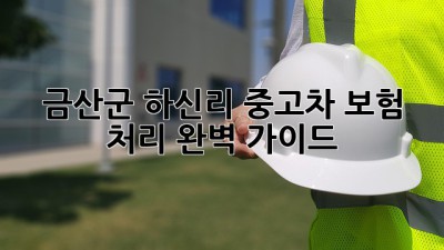 금산군 하신리 중고차 보험 처리 완벽 가이드